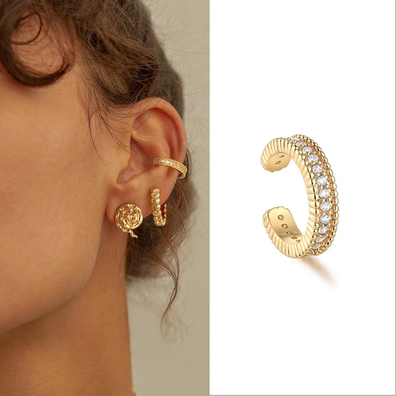 MYEARS Women Ear Cuff Earring Gold Non Pierced Ear Cartilage Clip on Wrap Hoop 14K Gold Filled Tiny Boho Beach Simple Minimalist Delicate Handmade Hypoallergenic Jewelry Gift-Sold as Single/Pair - Image 2